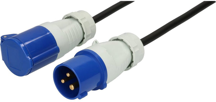 Max Hauri 163894 rallonge d'alimentation bleu, noir 1,5 m H07RN-F 3G 1,5 mm² résistant à l'huile, résistant aux UV, résistant aux acides
