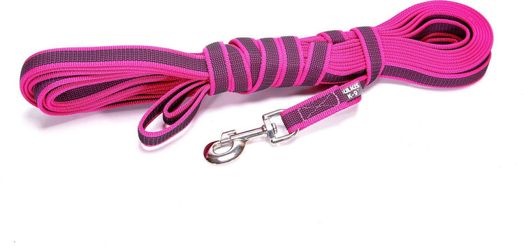 Julius k9 - anti-slip line - 10 meters - 20mm - with handle - pink