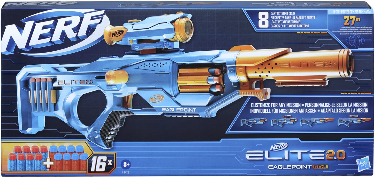 Nerf Nerf 2.0 EaglePoint Rd8 Blaster + 16 fléchettes