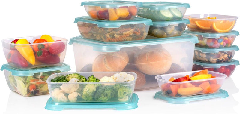 Alpina set de boîtes pour aliments frais avec couvercle 13 pièces - boîtes de préparation de repas - boîtes de congélation - 8 x 500 ml, 2x 1000 ml, 2x 1150 ml, 1x 6800 ml - passent au micro-ondes, au congélateur et au lave-vaisselle