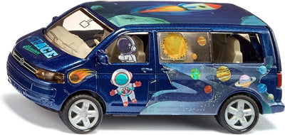 Siku 6509, kit de bricolage style my, astronaute VW T5, voiture jouet, métal plastique, bleu, incl. feuille d'autocollants pour un design personnalisé, le hayon peut être ouvert