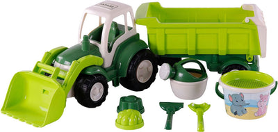 Toys Cavallino Toys Green de tracteur Cavallino XL avec remorque de basculement et seau, 9dlg.