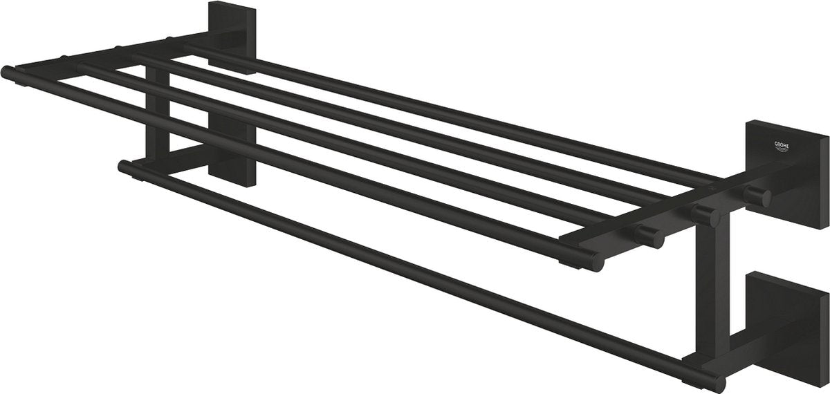 Porte-serviettes multi-serviettes Grohe quickfix start cube - 600 mm - avec étagère - noir mat