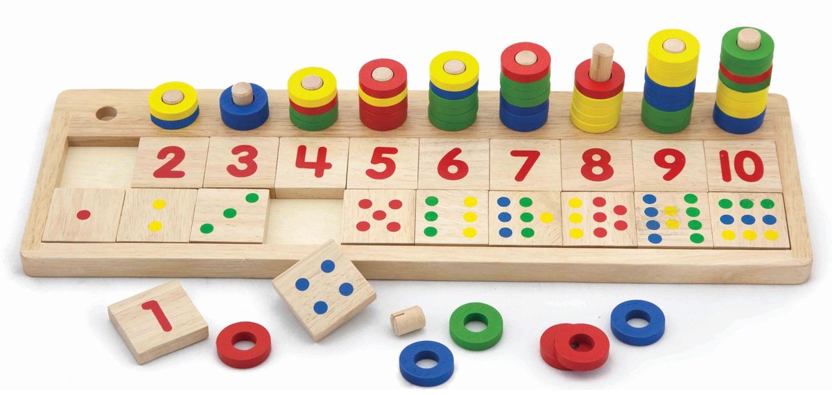 Vigatoys viga toys - faites correspondre les nombres - jeu de comptage, d'arithmétique et de tri