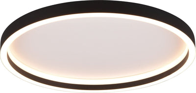 Rl live your light reality rotonda - plafonnier - noir mat - incl. 1x SMD 20 W - montage mural et plafond - D: 35cm