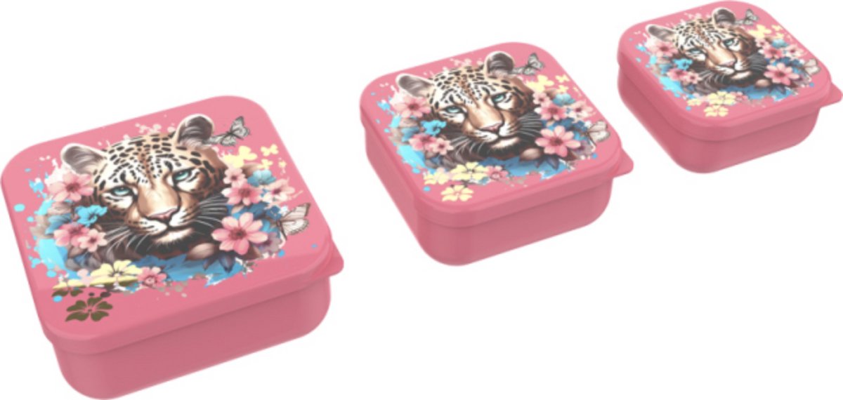 Lunch buddies 3 en 1 léopard fleurs papillons