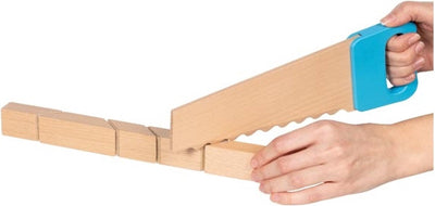 Goki Wooden Saw and Building Blocs avec Velcro Connection, 11dlg.