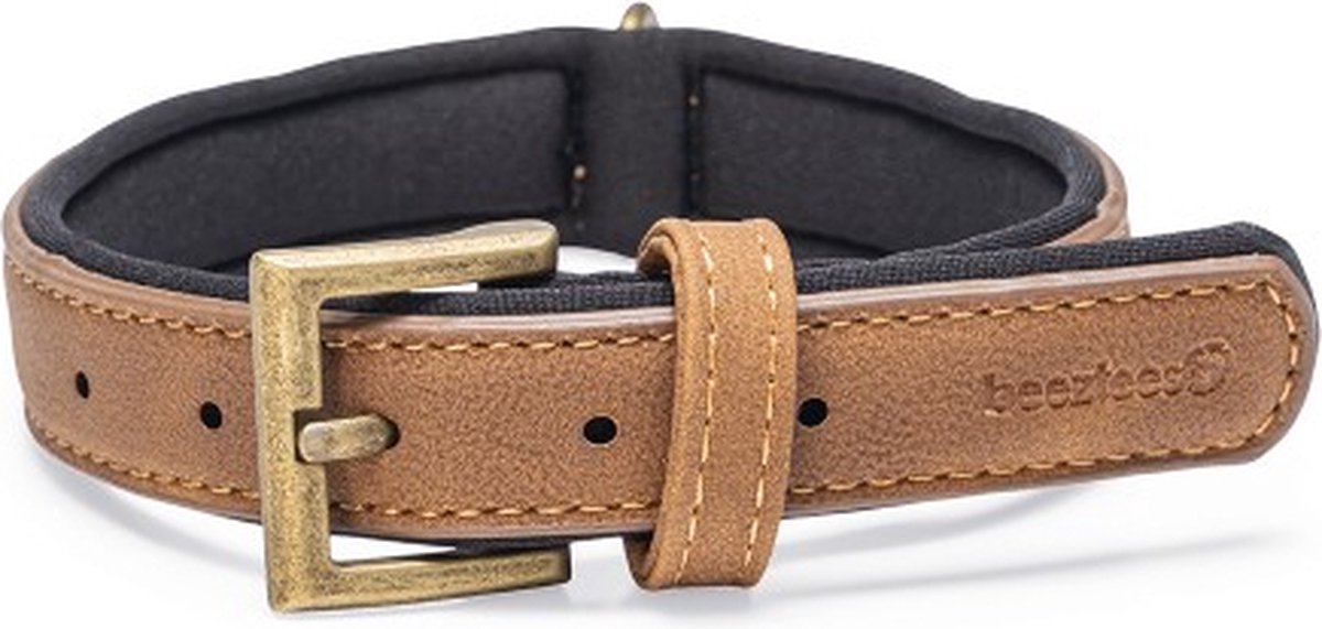 Beeztees collier pour chien balacron hache - cuir artificiel - marron - 31-39 cm x 20 mm
