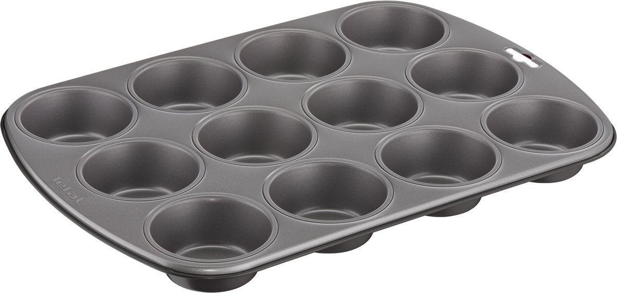 Moule à muffins Tefal Delice - moule à pâtisserie - 12 pièces - revêtement antiadhésif - sans pfas - pour muffins
