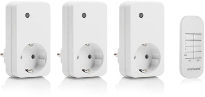 Smartwares sh4-99573 kit d'interrupteurs - 4 pièces - plug connect - 3 prises sans fil avec télécommande - convient uniquement aux Pays-Bas