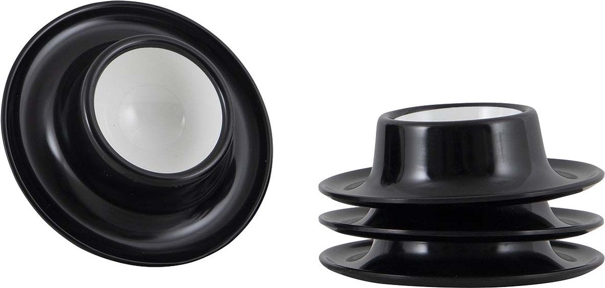 Gimex - ligne unie - coquetier - noir et blanc - 4 pièces