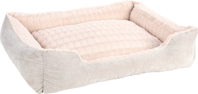 Panier pour chien Flamingo - coussin pour chien - lit pour chien - verona rectangulaire - beige - 100x80x25 cm - panier en peluche avec revêtement amovible et fond antidérapant - lavable à 30°c