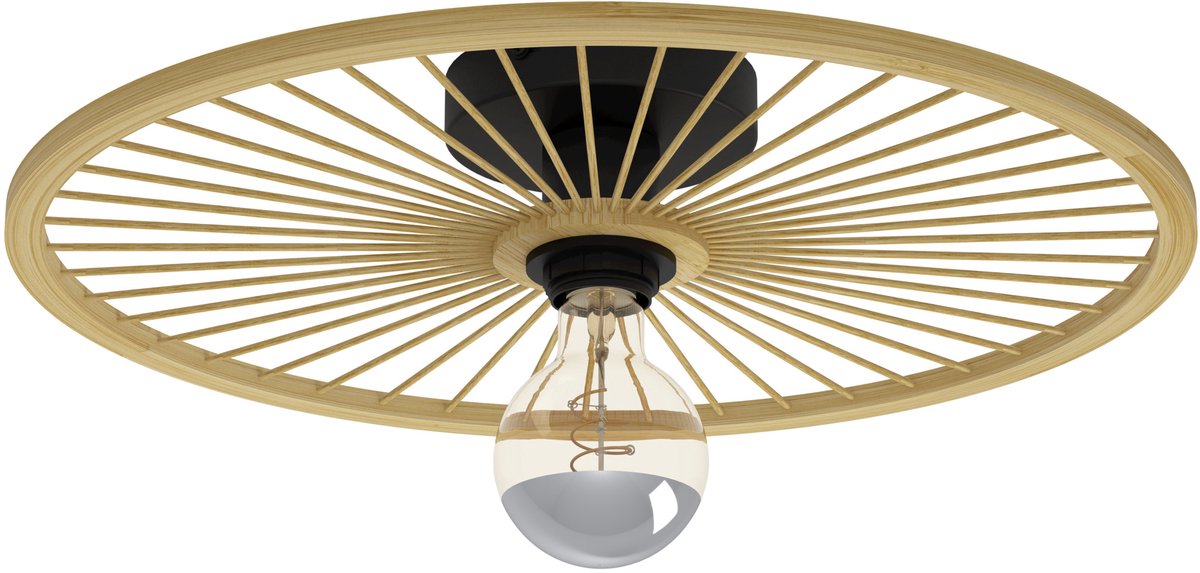 Plafonnier Eglo leominster - e27 - ø 45 cm - noir|bois