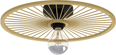 Plafonnier Eglo leominster - e27 - ø 45 cm - noir|bois
