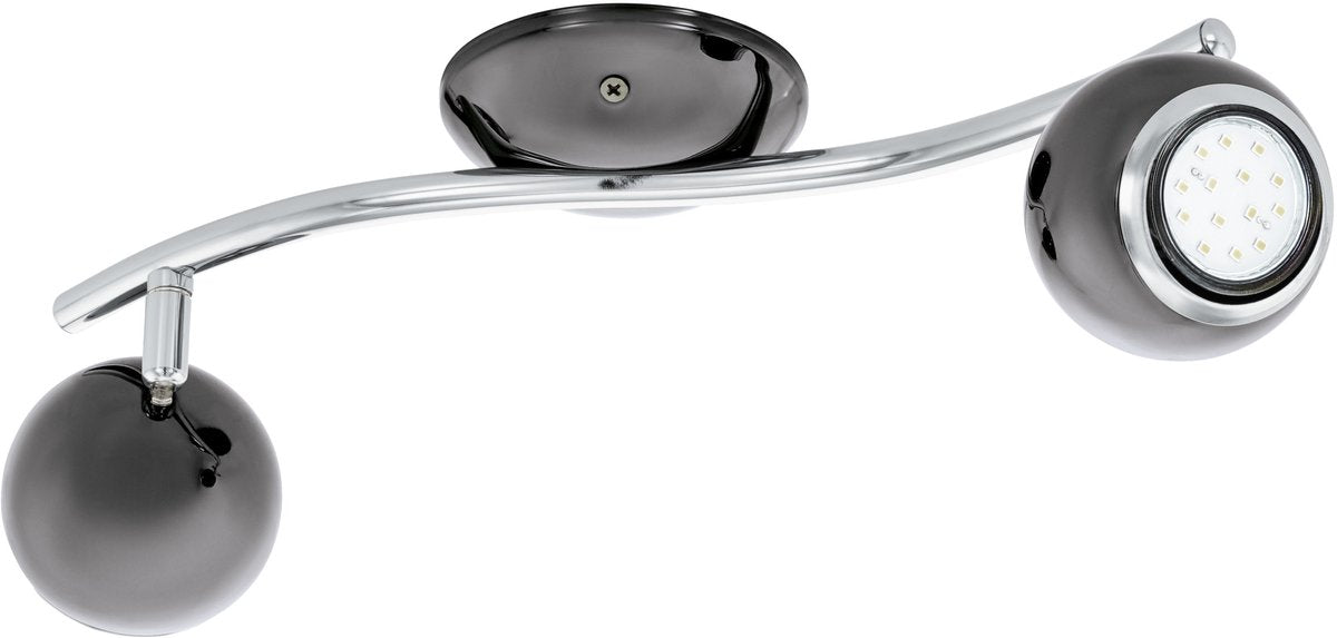Eglo bimeda - spot - 2 lumières - nickel-nero, chrome