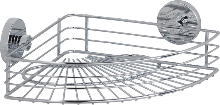 Wenko support d'angle vide-loc bari chrome 31x22cm - support de douche - panier de douche - montage sans perçage