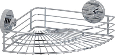 Wenko support d'angle vide-loc bari chrome 31x22cm - support de douche - panier de douche - montage sans perçage