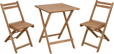 Mano Leisure Mano Bistro Set 3 pièces - FSC 100% bois d'acacia - huilé naturel - Salon de jardin avec table et 2 chaises