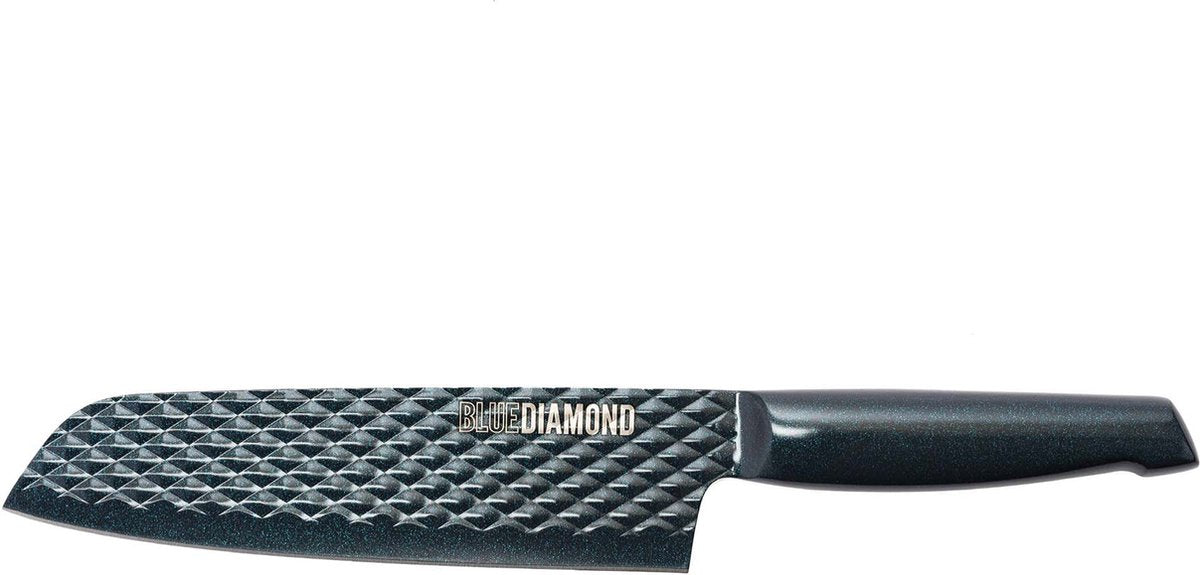 Couteau santoku diamant bleu - 18 cm - acier 100 - antiadhésif - passe lave-vaisselle
