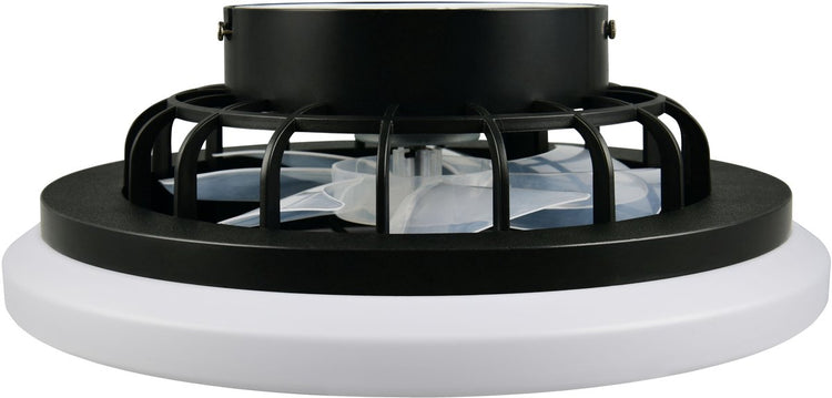Rl vis ta lumière réalité ronde - ventilateur - noir mat - incl. 1x SMD 22 W - télécommande - variateur intégré - couleur de la lumière réglable en continu - 5 niveaux de vitesse - fonction mémoire via télécommande - mode été et hiver