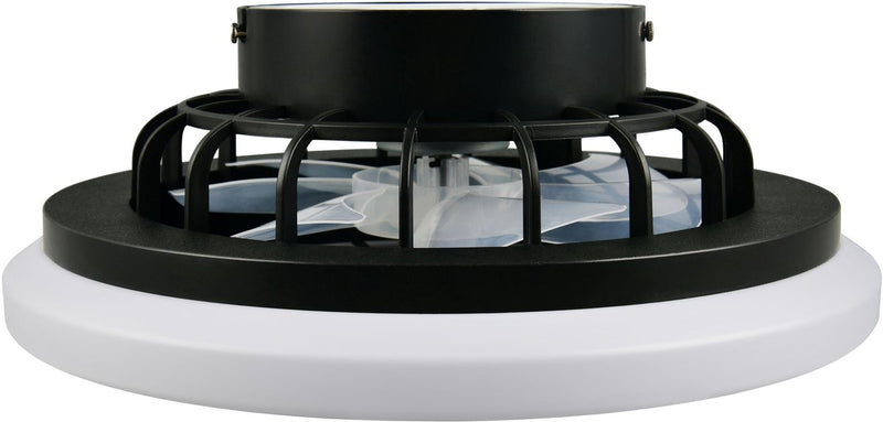 Rl vis ta lumière réalité ronde - ventilateur - noir mat - incl. 1x SMD 22 W - télécommande - variateur intégré - couleur de la lumière réglable en continu - 5 niveaux de vitesse - fonction mémoire via télécommande - mode été et hiver