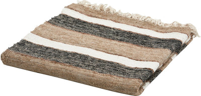 Plaid en hêtre Woood - coton - noir naturel - 130x170x1