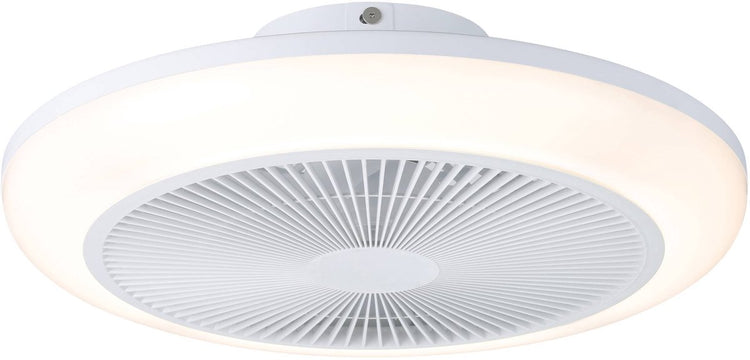Plafonnier Eglo sayulita 1 avec ventilateur - 46 cm - lumière blanche orientable - économie d'énergie DC - blanc - dimmable - 3 positions
