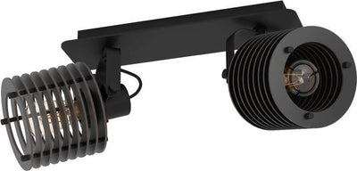 Spot Eglo segovia - e27 - 33,5 cm - noir - acier bois