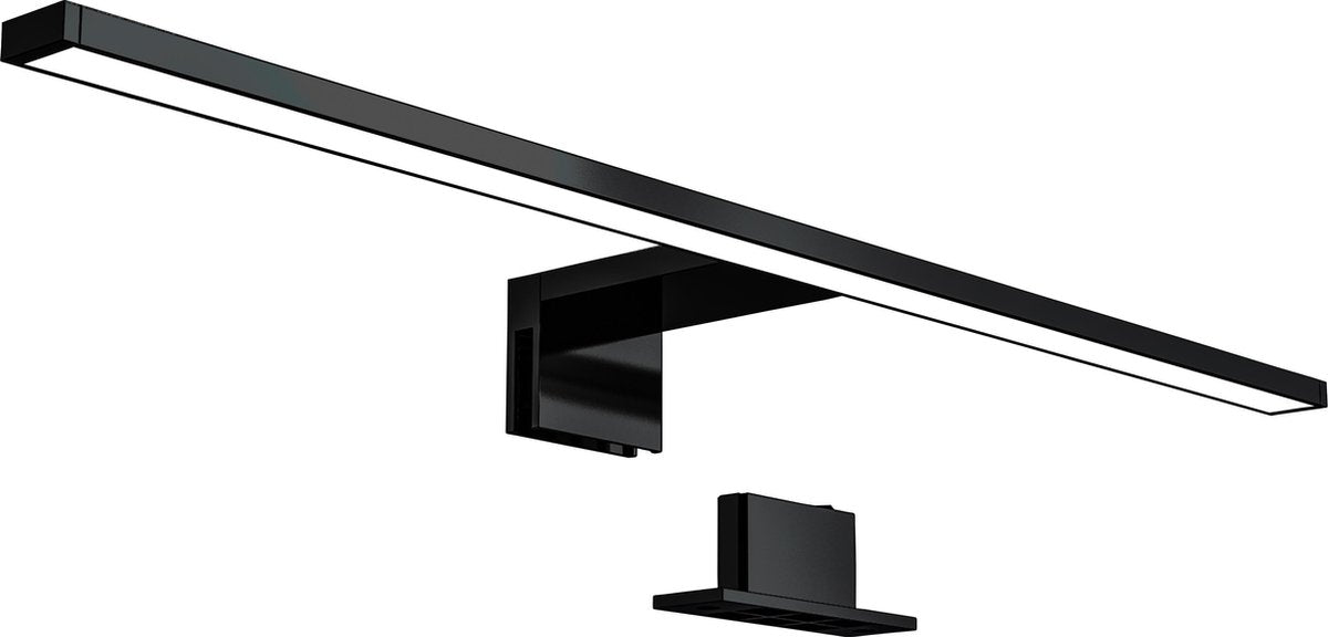 B.k.licht - lampe miroir led - noir - lampe salle de bain - éclairage miroir - l: 60cm - ip44 - 4 000k - 8w led