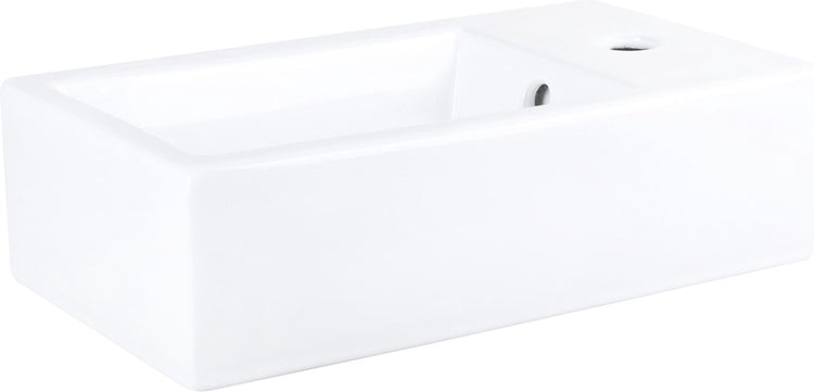 Fontaine à force Differnz 40x22x11,5cm 1 trou de robinetterie rectangle céramique blanc