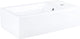 Fontaine à force Differnz 40x22x11,5cm 1 trou de robinetterie rectangle céramique blanc