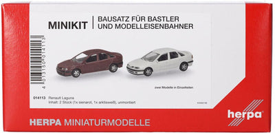 Herpa renault laguna, rouge blanc (mini kit 2 pcs.)