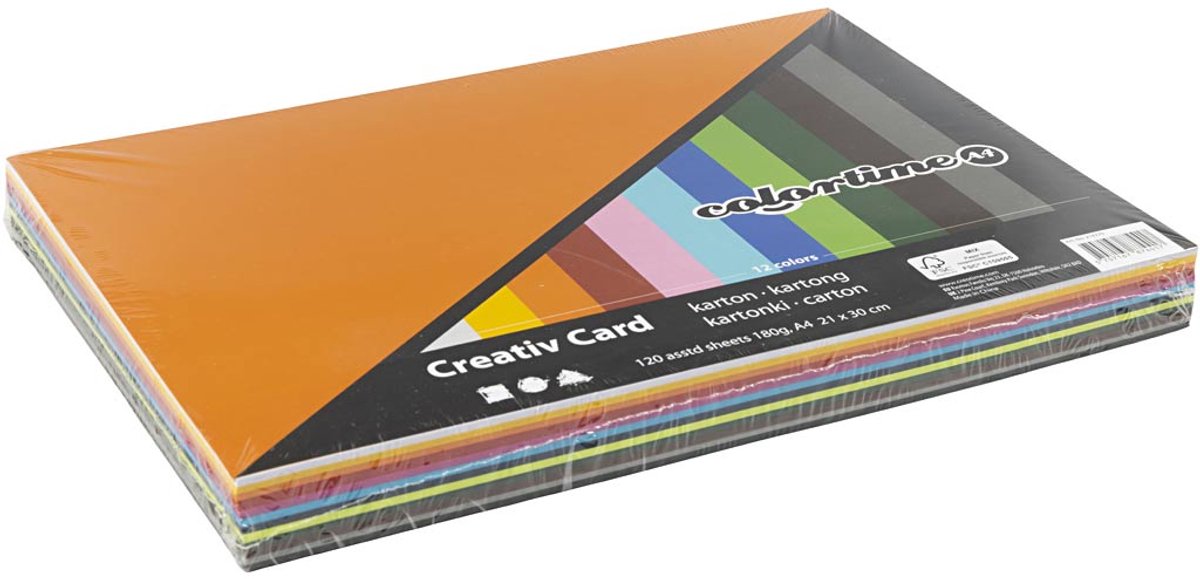 Creativ company carton coloré a2 180 gr 20 feuilles