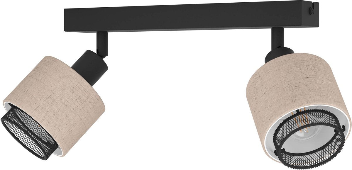 Spot Eglo Rosley - E14 - 31 cm - noir beige - textile