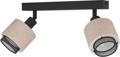 Spot Eglo Rosley - E14 - 31 cm - noir beige - textile