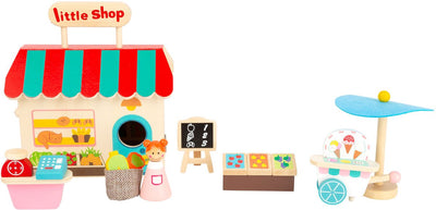 Petit pied Houten ensemble Speelwinkel Poppenhuis, 15dlg.