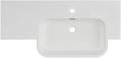 Évier Differnz 100x20x48cm 1 trou robinetterie 1 évier polybéton blanc