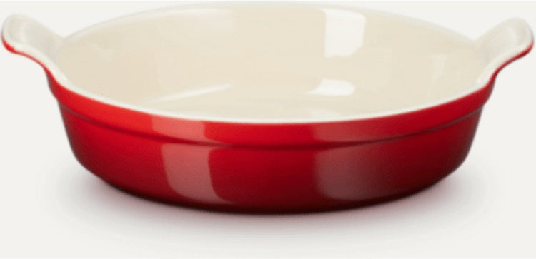 Le creuset - faïence - plat à four - 24 cm 6,3 cm de haut - rond - rouge cerise