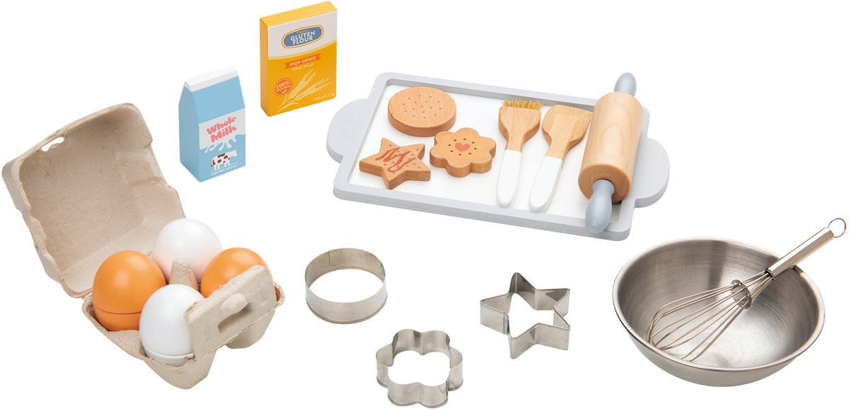 Jouets Lelin - ensemble de boulangerie en bois - nourriture et boissons jouets