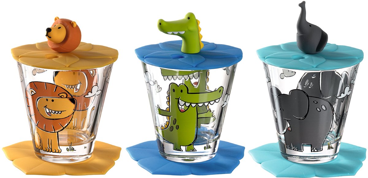 Leonardo bambini set à boire lion, crocodile, éléphant - 9 pièces