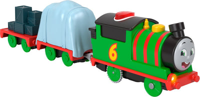 Train jouet Mattel Fisher-Price, les amis de Thomas parlent de Percy avec le son.