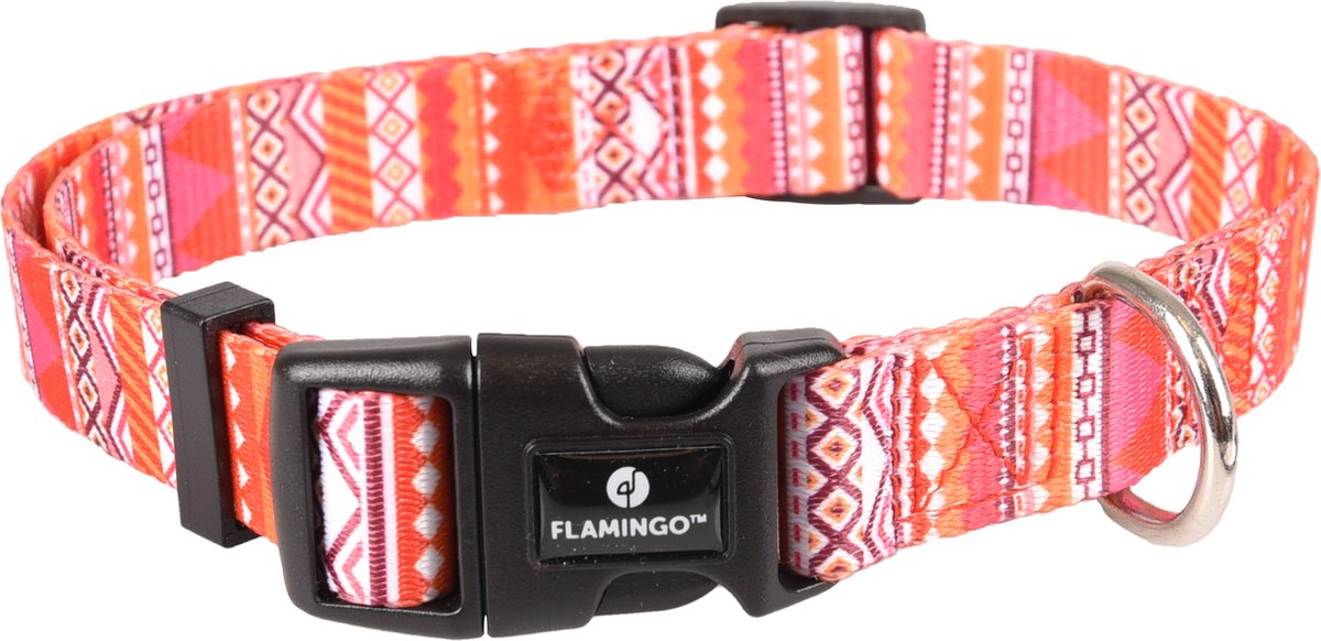 Flamingo syb - collier chiens - collier syb orange rose blanc m 40-55cm 20mm - 1pc - 127998 - 1pc