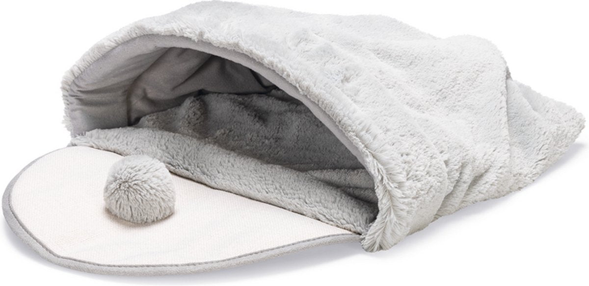 Beeztees sac de jeu chaton hakuna - jouet pour chat - peluche - gris - 50x40x15 cm