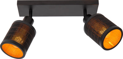 Lucide tagalog - spot de plafond (plafonnier) - 2xe27 - noir - japandi