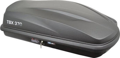 Coffre de toit Twinny Load TBX 370 - capacité 370 litres - capacité de charge maximale 75kg - serrure centrale verrouillable 1 point - fixation sur support en U - dimensions 138x78x36cm