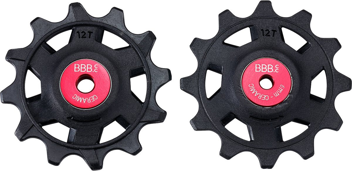 Bbb cycling rollerboys ceramic 12t sr-xplr – roues de dérailleur en céramique – roulements en céramique – adapté pour sram xplr 12 vitesses – noir - bdp-20x