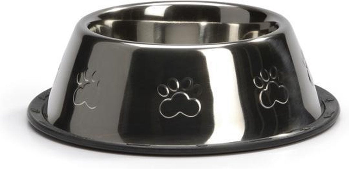 Beeztees steeldish - gamelle pour nourriture pour chien - antidérapant - 0,9l