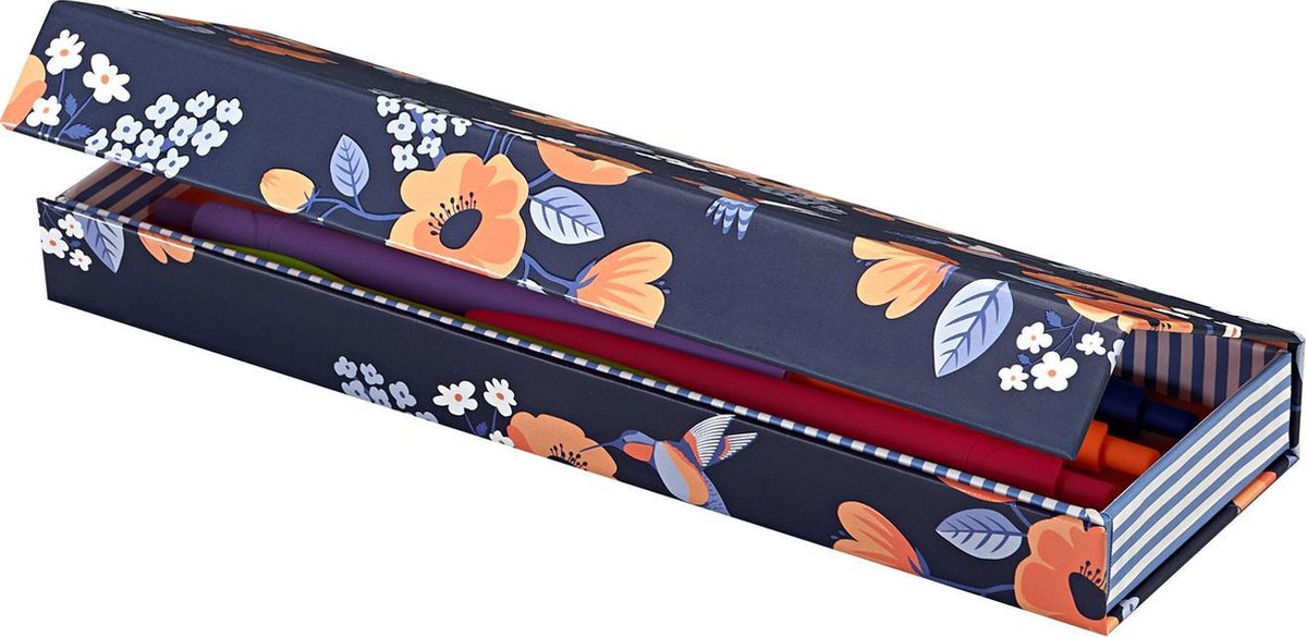 Étui à stylos Kangaro fleurs carton k-90192