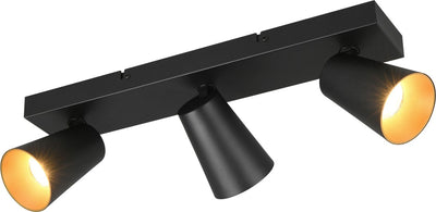 Trio Sharp - spot - noir mat - excl. 3x gu10 4,9 w - montage mural et plafond