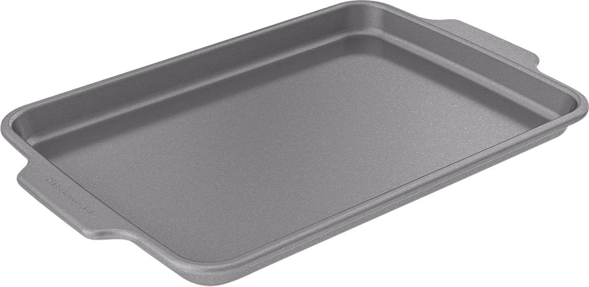 Plaque à pâtisserie Kitchenaid 33x22,5 cm - revêtement antiadhésif sans PFA - acier aluminisé - passe au four jusqu'à 230°c - gris